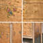 Armoire rustique 5 tiroirs peinte à la main