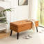 Banc de rangement pour chambre à coucher en cuir brun: 43,3 po x 17,7 po, banc d'espace: l 43,3 po x 17,7 po en cuir avec charnière