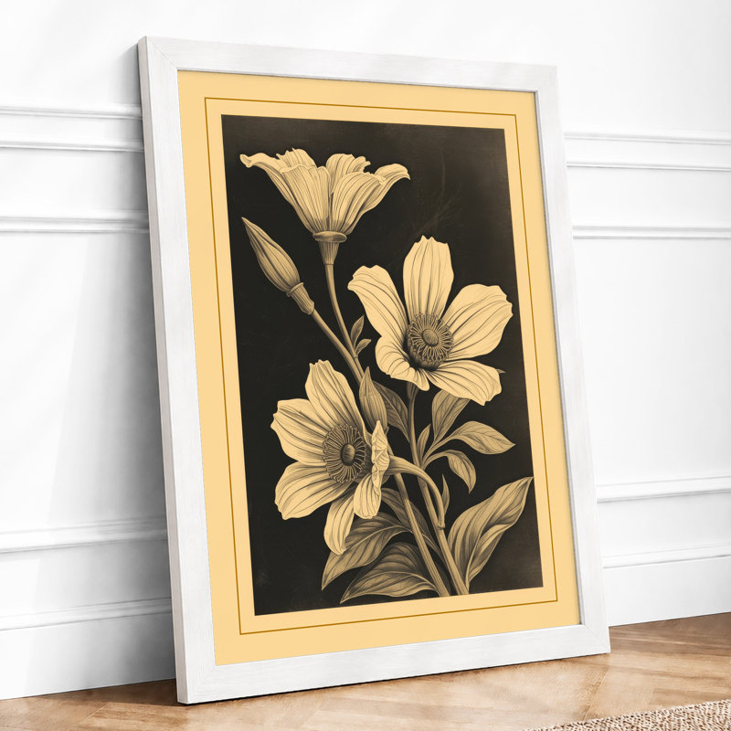 Delicate Botanicals Botanical - Framed Print, A4 - 29.7 x 21.0 cm, White