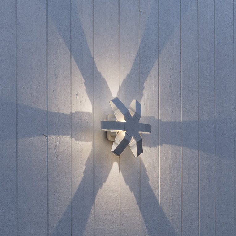 Integrated LED Outdoor Flush Mount, Matt White
