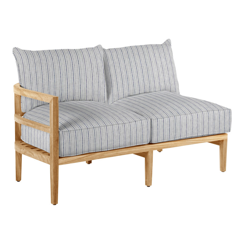 Canapé modulaire en teck Santa Barbara, Teck naturel, Welt + bourre standard, Forêt de lin