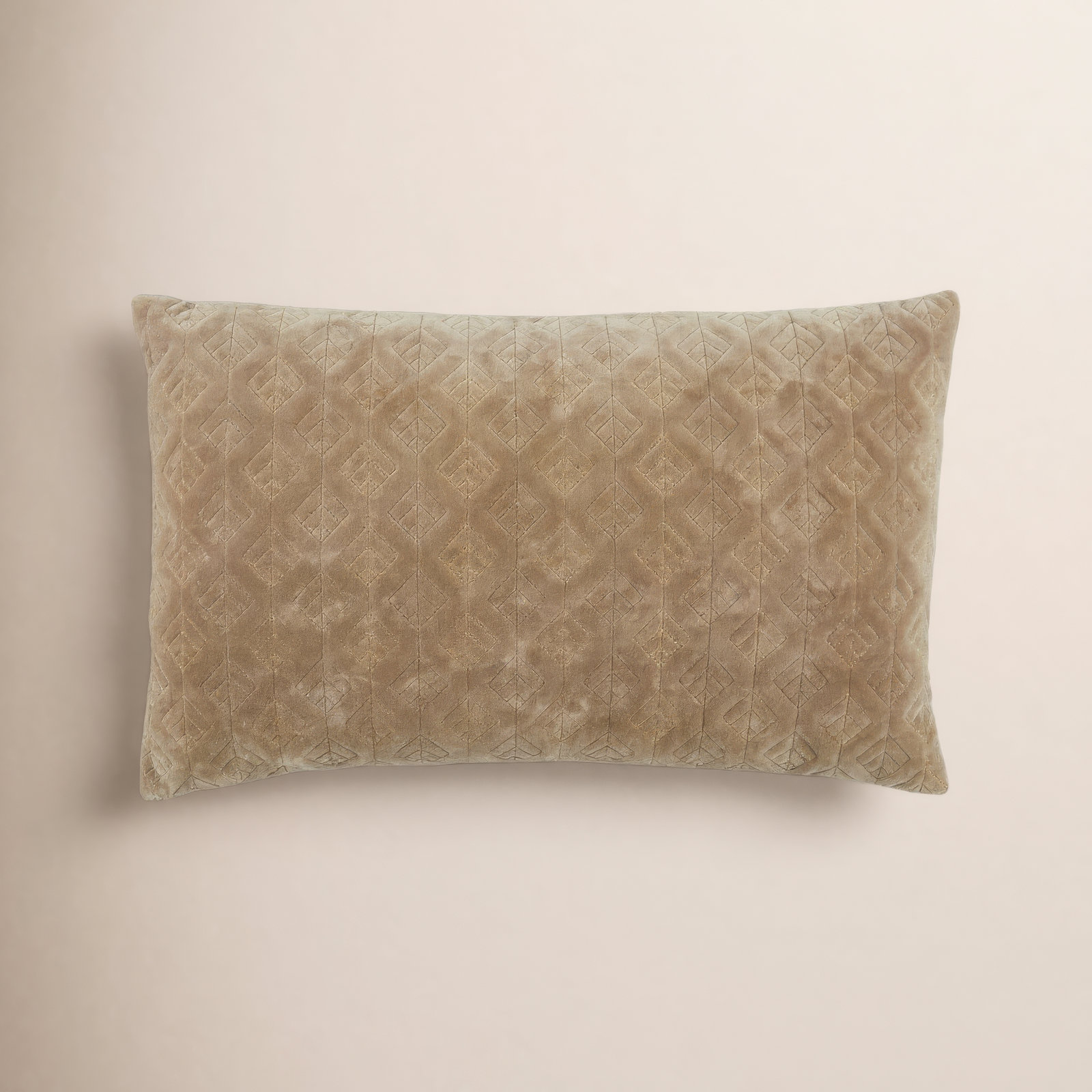 Gretchen Embroidered Cotton Lumbar Throw Pillow, Down