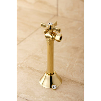 Kingston Brass Millennium 1/2-Inch Sweat x 3/8-Inch OD Comp Quarter-Turn Angle Stop Valve