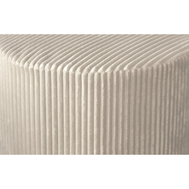Corduroy Upholstery Full Compressed Ottoman, Beige
