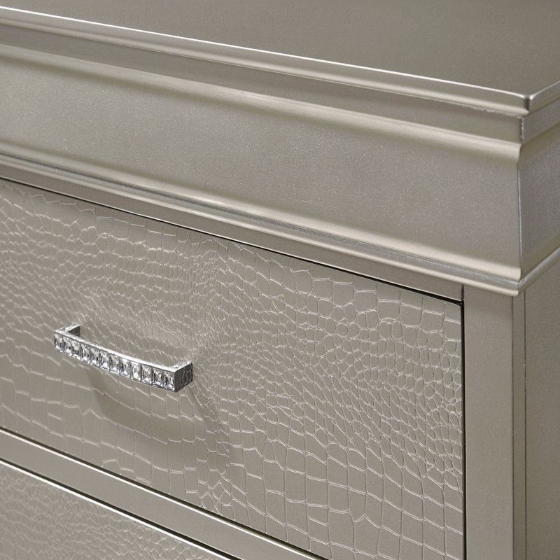 Mobilier de chambre à coucher 5 tiroirs 5 pièces, Champagne