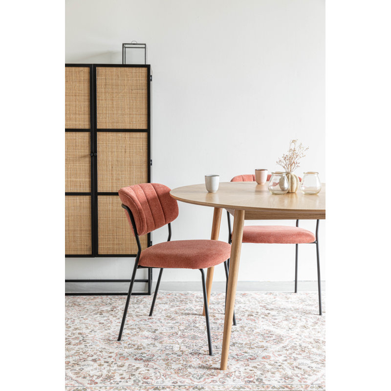 Jolien Upholstered Dining Chair, Pink, Black