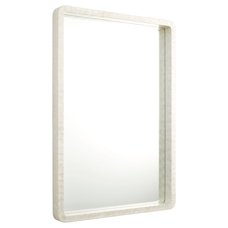 Triton Rectangle Bone Mirror, 54" x 38", White