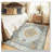 5'X7' Washable Non-Slip Area Rug - Sunflower Series Floral Vintage Distress Medallion Print (Light Gray Grey White) For Living Room Bedroom-196411030