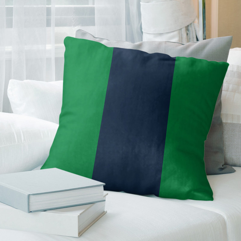 Oreiller en suède de south bend, 26 po x 26 po, Vert / bleu / vert