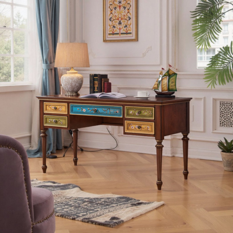 Bureau peint de style rétro, H 29,53 po x l 47,24 po x P 23,62 po
