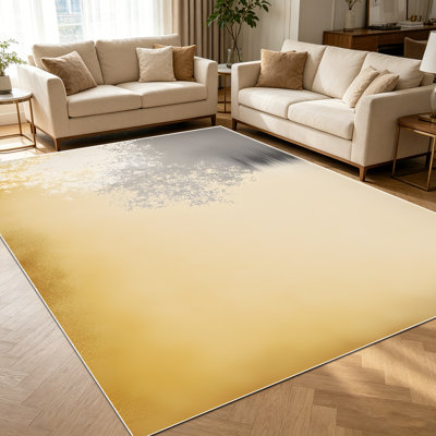 1pc neutre aquarelle abstraite avec tapis métalliques étincelants pour le salon, doux et confortable, adapté à toutes les saisons, facile à entretenir, tapis de sol intérieur lavable à la machine, sous la table de ferme convenant à la salle à manger, la chambre à coucher,