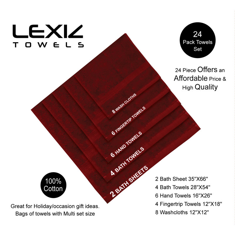 Terrycloth Bath Towels (Pack of 24), Biking Red