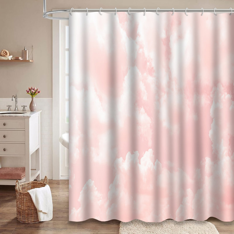 Rideau de douche abstrait avec 12 crochets, L 72 po x l 72 po