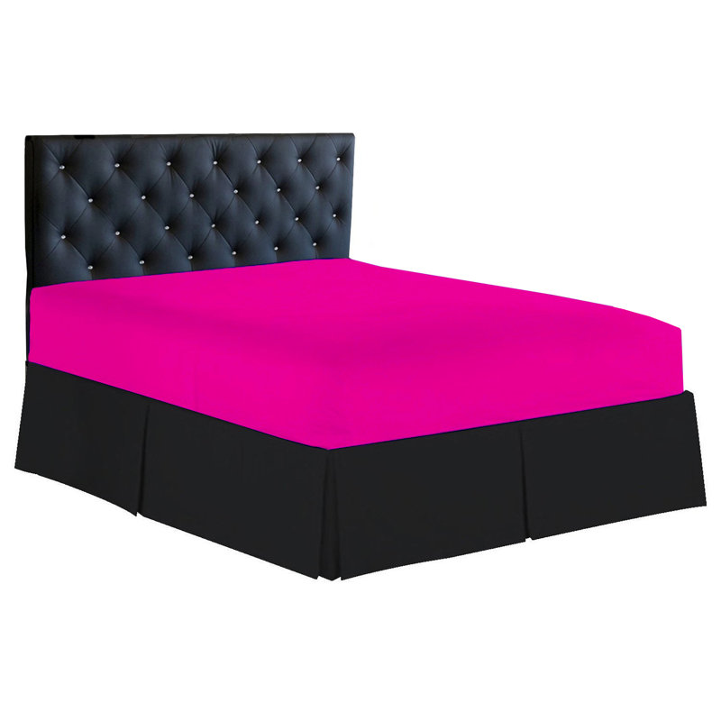 Drap-housse en microfibre 1500 fils, Rose vif, Grand lit