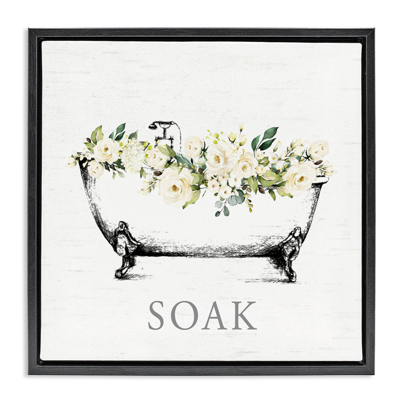 Art mural sur toile flottant Soak, Cadre flottant noir de jais, H 18 po x l 18 po