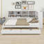Lit de jour confort avec ports USB intégrés, lumière DEL, tiroirs de rangement et tablettes ouvertes-659600533