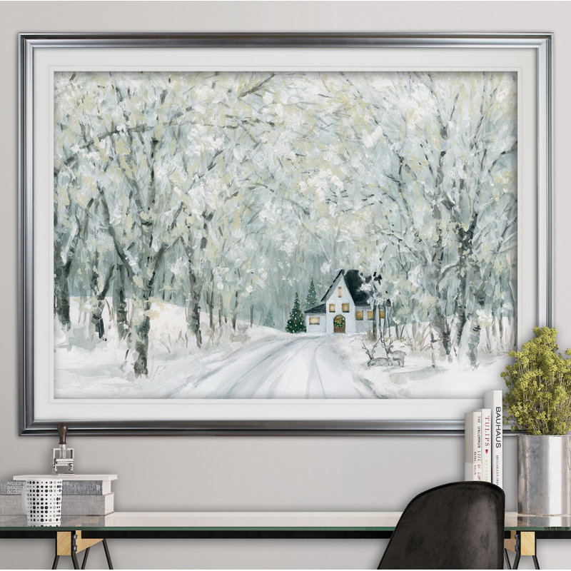 « christmas lane », reproduction de peinture à l’acrylique encadrée, Argent, H 24 po x l 32 po x P 1,5 po