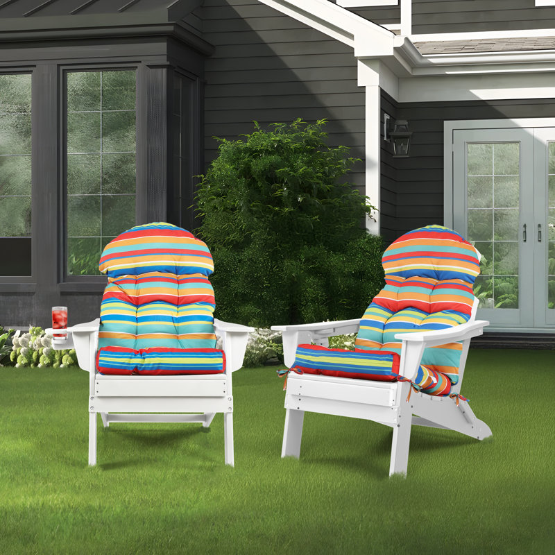Coussin de siège et de dossier Adirondack pour l'extérieur 2 pièces, Multicolore