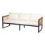 Ensemble de canapé d'extérieur en bois d'acacia et en métal 5 pièces
