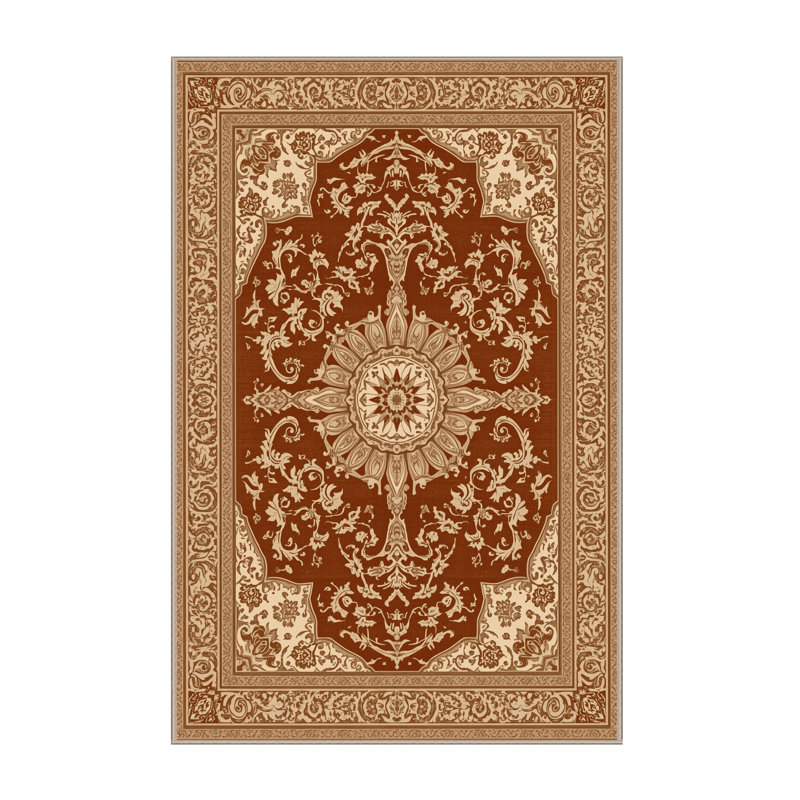 Tapis oriental décoratif beige / beige lavable à la machine Pauleta, 2 pi x 3 pi