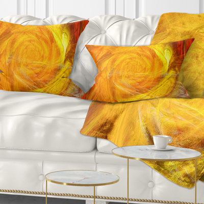 Mystic Abstract Fractal Rose Lumbar Pillow