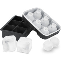 Silicone Ice Cube Trays - Large Ice Cube Maker Mold - Big Ice Cubes with  Lid for Whiskey, Cocktails & Bourbon, for Baby Food and Leftovers (Grey) 