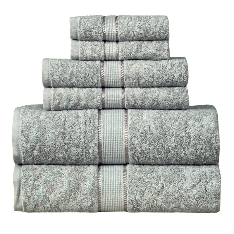 Cuellar 12 Piece 100% Cotton Towel Set, Silver