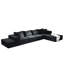 Canapé modulaire rembourré en forme de L de 132 po, rembourré de mousse de chenille, 6 coussins, salon, chambre à coucher, canapé modulaire de style moderne confortable, chenille, tendance-129766958