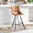 Upholstered Counter Stool with Metal Frame-1255645691