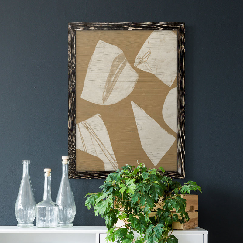 Toile encadrée de qualité supérieure «Pciemeal I» - prête à être accrochée, Cadre noir, H 31 po x l 44 po x P 1 po