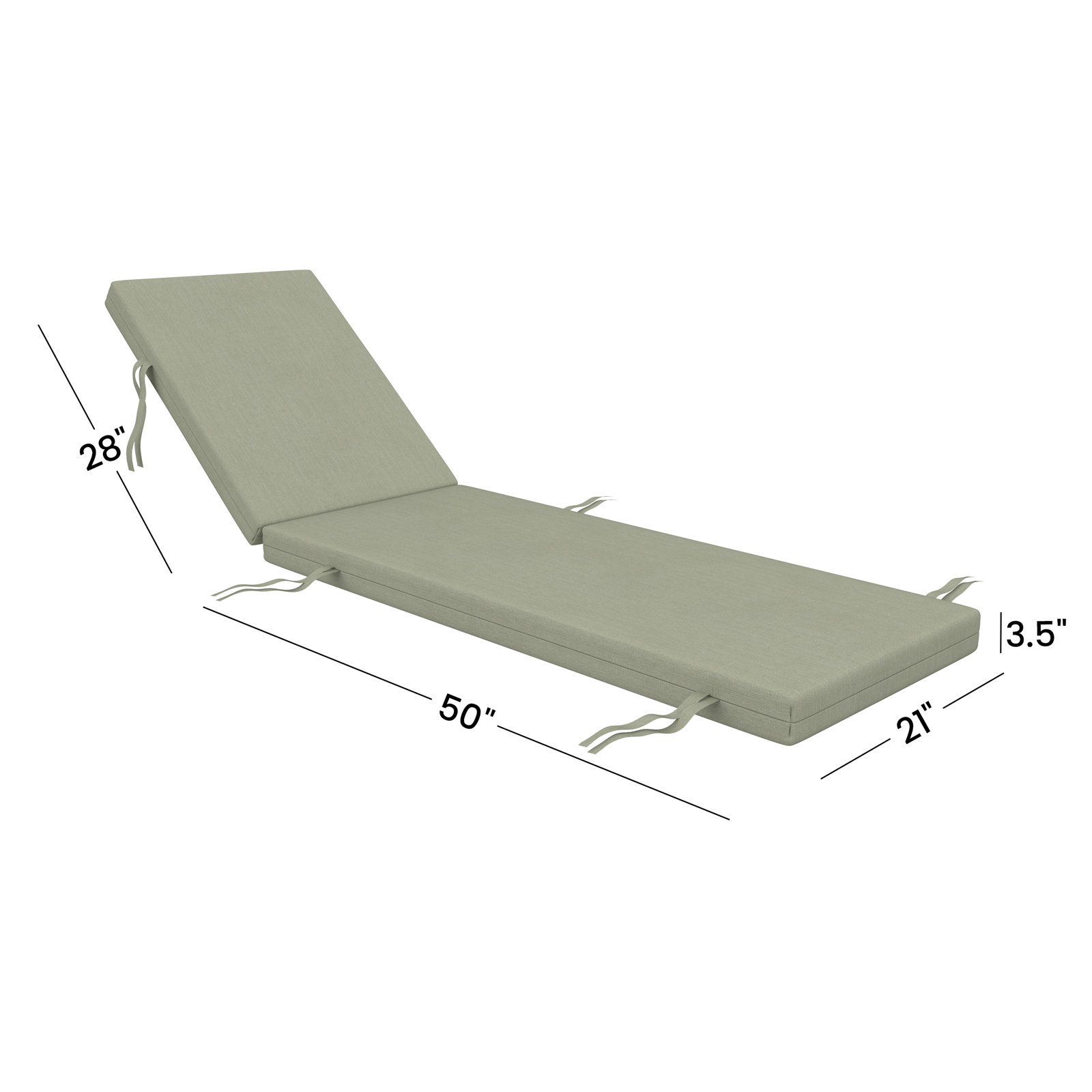 Lani Sunbrella® Outdoor Chaise Lounge Cushion, 21" W x 78" D, Sunbrella Bliss Dew