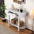 Elegant Retro Console Table With Curved Design And Smooth Glaze-123005112
