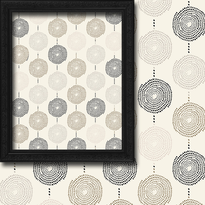 Spiral-Patterned Bohemian Single Panel Curtain, Ecru, 140cm Width x 300cm Drop