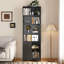 Bibliothèque moderne H 70,8 "Mid-Century - bois massif avec 4 tablettes et 2 portes-395813409