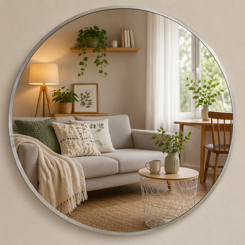 Miroir mural pour salle de bain, L 42 po, Silver