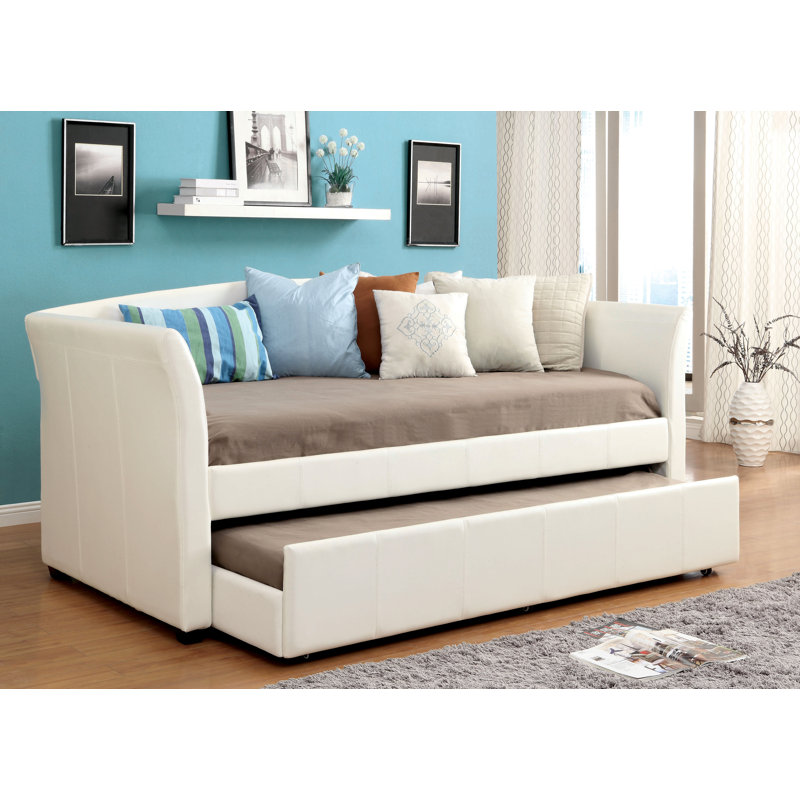 Lit de jour simple avec couchette Roma, Blanc