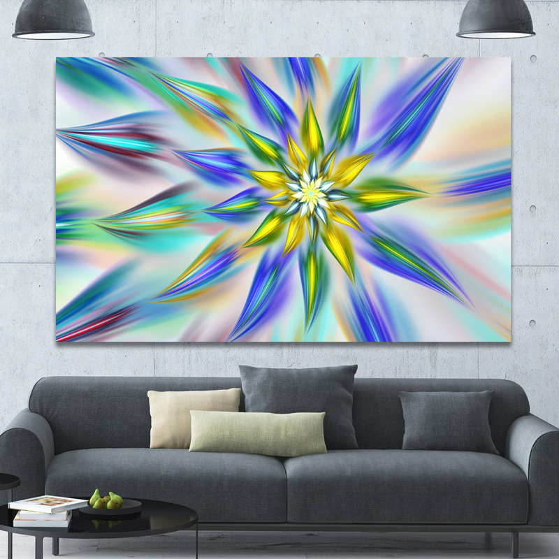 « danse blue à motif fractal fleur », impression sur toile, H 20 po x l 20 po x P 1 po