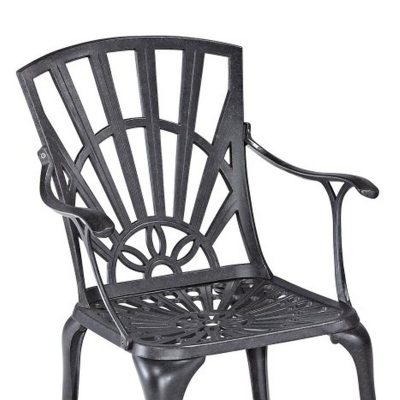 Laux 6 - Person Metal Patio Dining Set with Rectangular Table, Charcoal