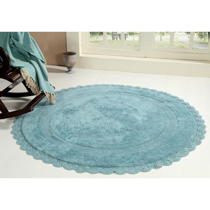 Tapis pour salle de bain Wingert, Bleu aqua, L 60 po x l 60 po