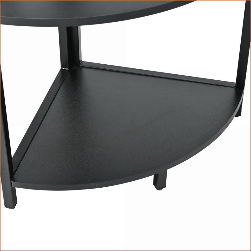 Étagère d'angle à 5 niveaux avec lumières DEL et prise USB, 15,75 po x 15,75 po x 59,84 po | Noir | Métal