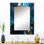 Or et mosaïque de marbre bleu saphir III - miroir unique abstrait, grand miroir mural moderne, art imprimé en métal