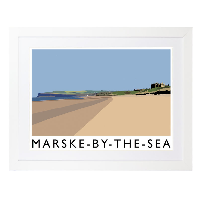 Marske-by-the-Sea by Richard O'Neil - Print, White Wood Frame, 33.5 cm H x 43.5 cm W x 2.2 cm D