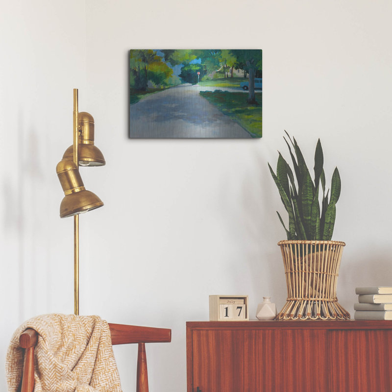 Art mural en métal luxueux «Beacon Street» par Jan L. Waldron, 24 po x 16 po
