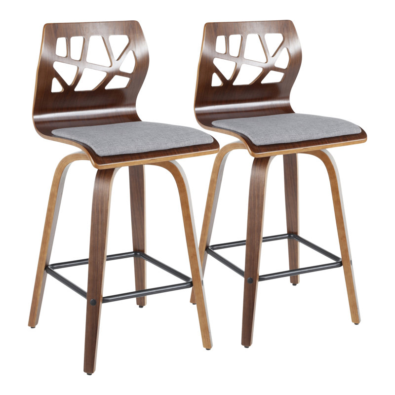 Allenhurst Swivel Upholstered Counter Stool, Gray