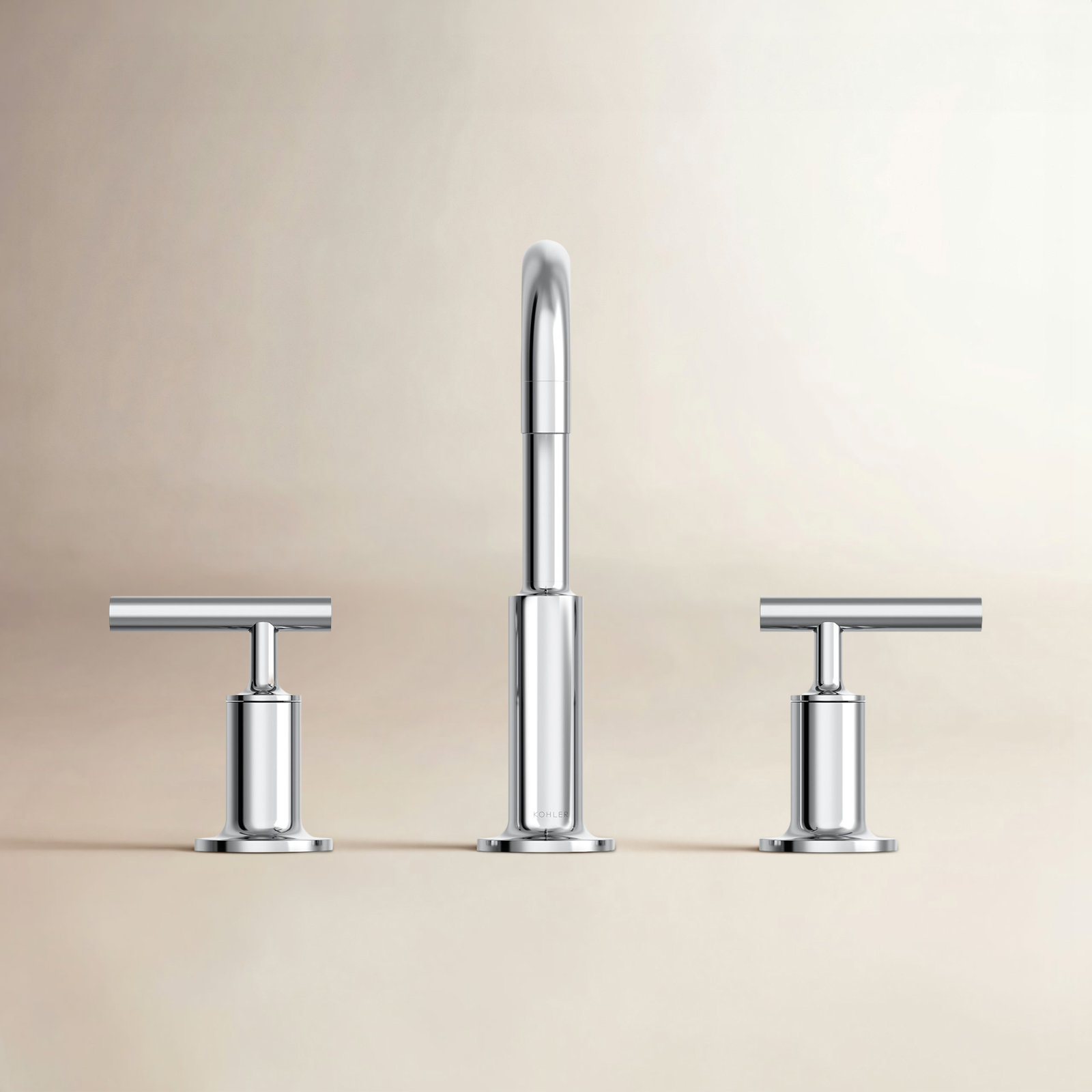 Purist Low-Handle Widespread Bathroom Faucet, Polished Chrome