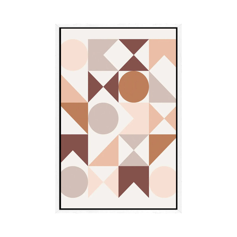 Modern Geometric XXV - Print on Canvas, White Framed, 66.04 cm H x 45.72 cm W