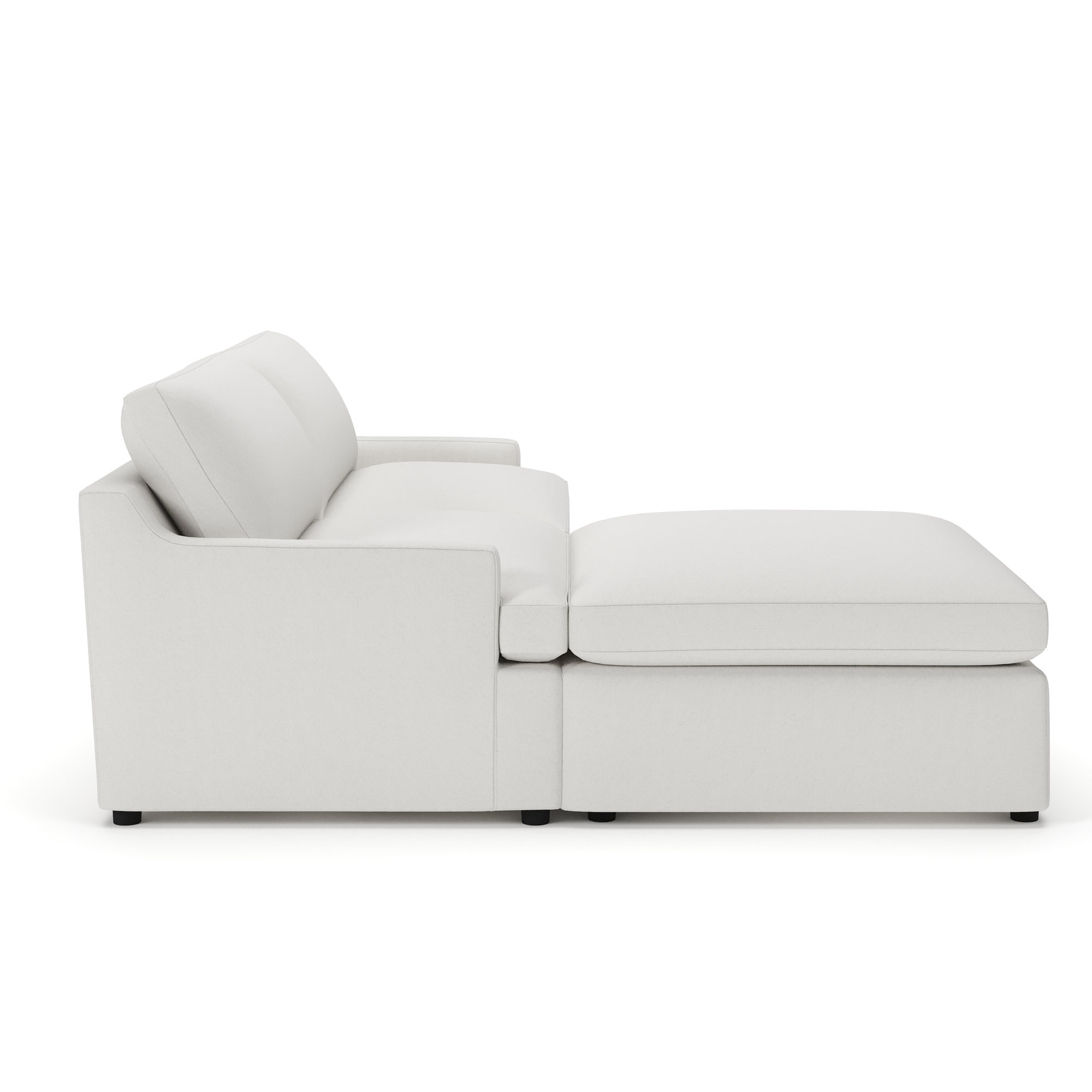 Essex 3-Piece Upholstered Modular Sectional, Macarena Beige Basketweave Fabric
