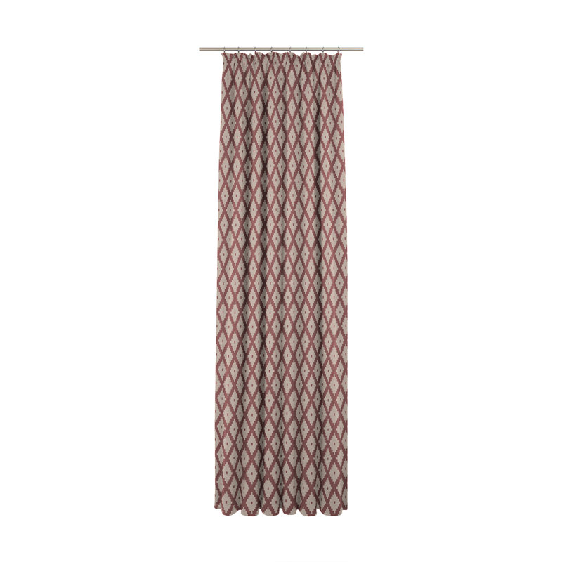 Esteban Pinch Pleat Opaque Single Curtain, Pink, 145cm Width x 245cm Drop