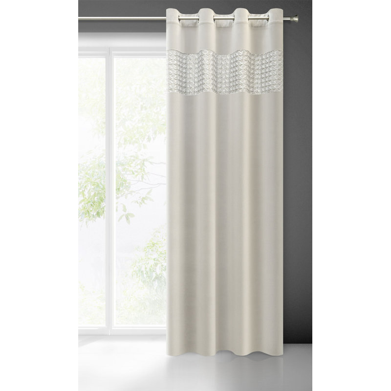 Aaryon Blackout Curtains Single Panel, Silver