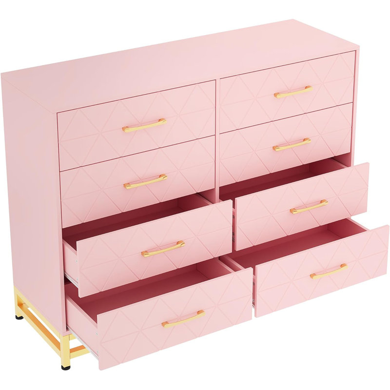 Mangu 47.24'' W 8 - Drawer Dresser, Pink
